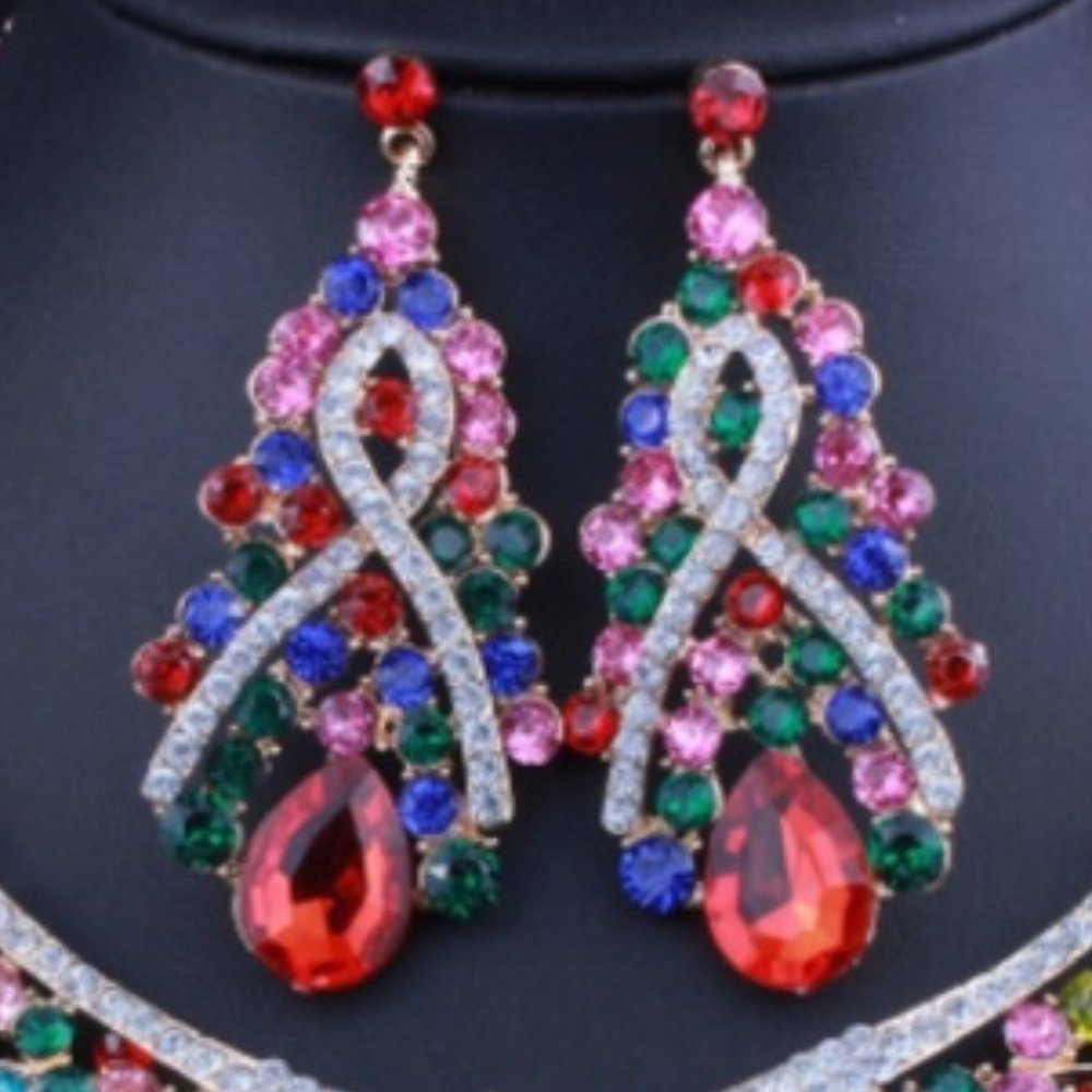 NS22 | Evening Glam Jewelry Prom Wedding Set - Picture 2 of 3